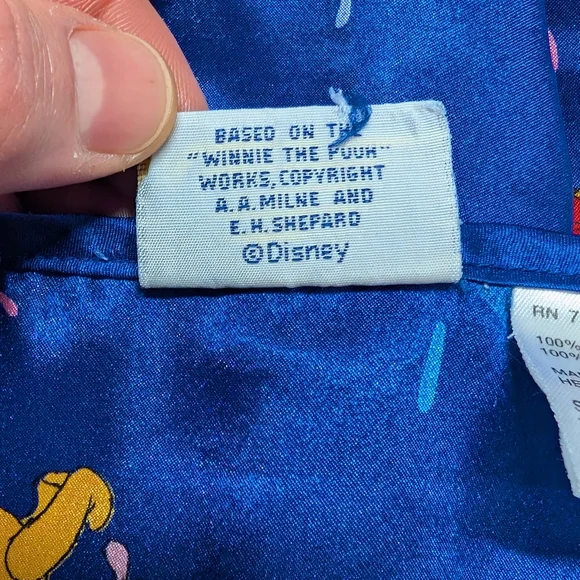 Vintage Disney Pooh Night Gown Stars Blue Pajama Shirt Womens XL - Picture 5 of 6